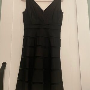 White House Black Market Black Tiered Midi Dress